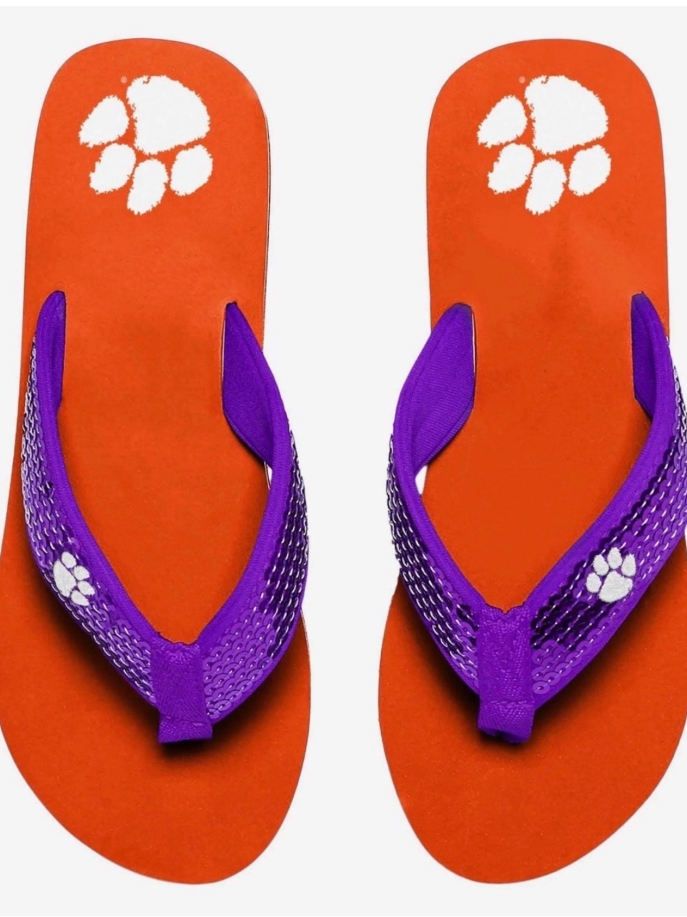 Clemson Tigers flip flops NWT
